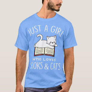 Alleen een meisje dat van boeken houdt en een katt t-shirt