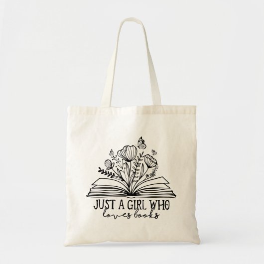 Alleen een meisje dat van boeken houdt tote bag (Voorkant)