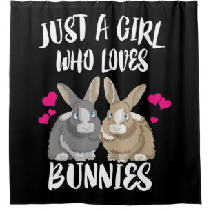 Alleen een meisje dat van Bunnies houdt Bunny Lo Douchegordijn
