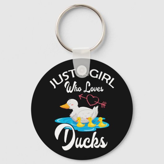 Alleen een meisje dat van de Ducks Duck Eigenaar L Sleutelhanger (Voorkant)