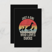 Alleen een meisje dat van de Ducks Duck Owner Love Informatiekaartje (Voorkant / Achterkant)