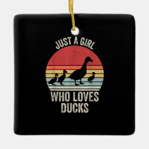 Alleen een meisje dat van de Ducks Duck Owner Love Keramisch Ornament