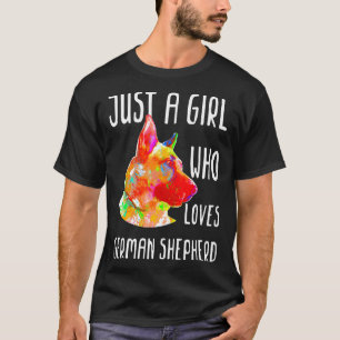 Alleen een meisje dat van de Duitse herder Dog Low T-shirt