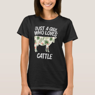 Alleen een meisje dat van de vee houdt voor de Koe T-shirt