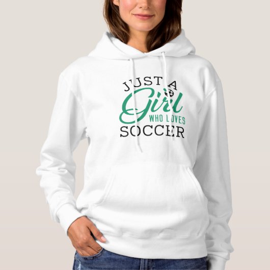Alleen een meisje dat van de Voetbal houdt Hoodie (Voorkant)