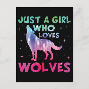 Alleen een meisje dat van de Waterverf van de Wolv Briefkaart