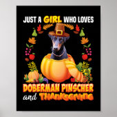 Alleen een meisje dat van Doberman Pinscher Dog ho Poster (Voorkant)