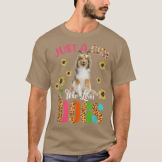 Alleen een meisje dat van Dogs Cute Sunflower Dogs T-shirt