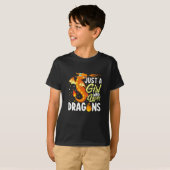 Alleen een meisje dat van Dragons houdt schattig T-shirt (Voorkant volledig)
