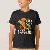 Alleen een meisje dat van Dragons houdt schattig T-shirt (Voorkant)