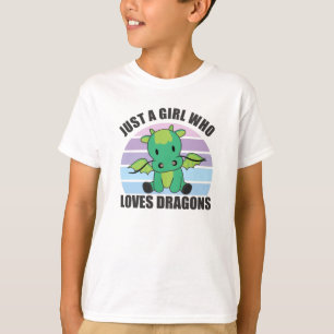 Alleen een meisje dat van Dragons houdt, stort di T-shirt