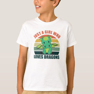 Alleen een meisje dat van Dragons houdt, stort di T-shirt
