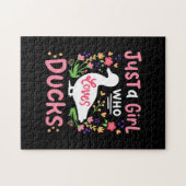 Alleen een meisje dat van een eend houdt legpuzzel (Horizontaal)