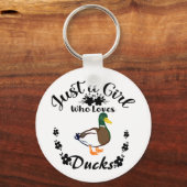 Alleen een meisje dat van een eend houdt sleutelhanger (Voorkant)