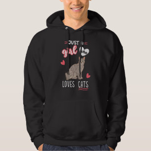 Alleen een meisje dat van een kattenkat houdt hoodie