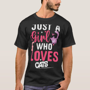 Alleen een meisje dat van een kattenkatje houdt t-shirt