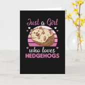 Alleen een meisje dat van egel houdt, stort dieren kaart (Gele Bloem)