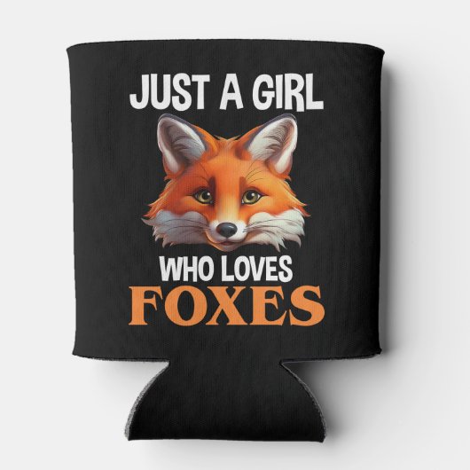 Alleen een meisje dat van foxes houdt blikjeskoeler (Achterkant)