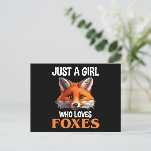 Alleen een meisje dat van foxes houdt briefkaart (Staand voorkant)