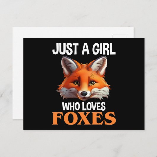 Alleen een meisje dat van foxes houdt briefkaart (Voorkant / Achterkant)