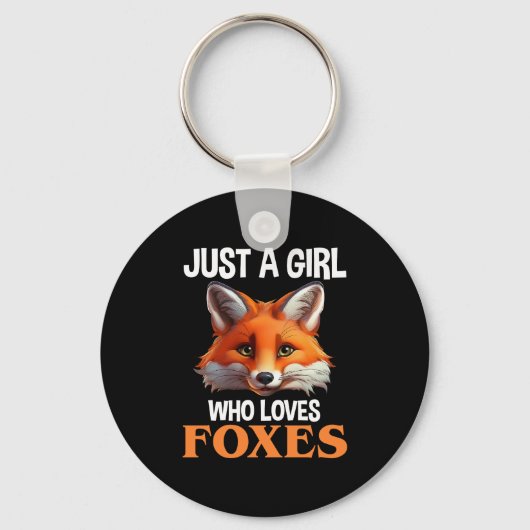 Alleen een meisje dat van foxes houdt sleutelhanger (Voorkant)
