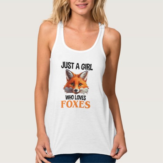 Alleen een meisje dat van foxes houdt tanktop (Voorkant)