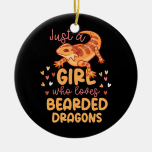 Alleen een meisje dat van gekaarde dragons houdt keramisch ornament