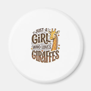 Alleen een meisje dat van giraffen houdt vintage T Magneet