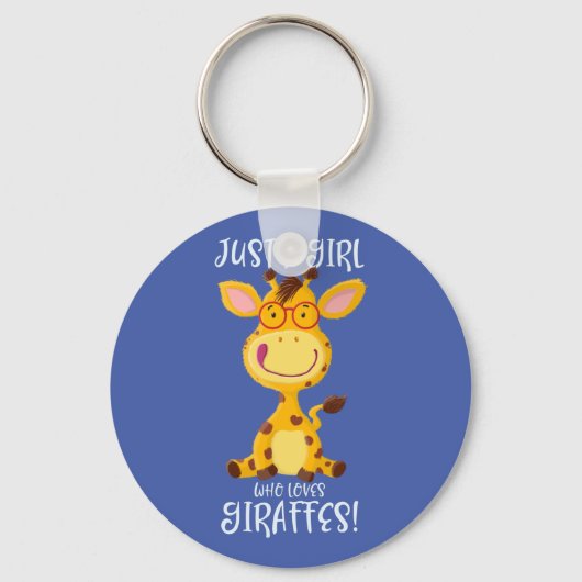 Alleen een meisje dat van Giraffes houdt! Sleutelhanger (Voorkant)