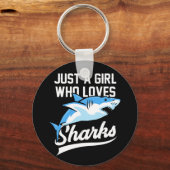 Alleen een meisje dat van haai houdt sleutelhanger (Voorkant)