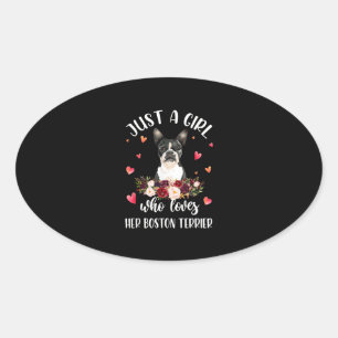 Alleen een meisje dat van haar Hondenliefhebber va Ovale Sticker