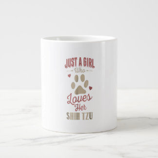 Alleen een meisje dat van haar sjiitische Tzu Hond Extra Grote Beker