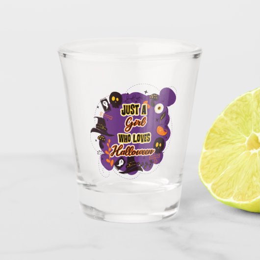 Alleen een meisje dat van Halloween houdt Shot Glas (Voorkant)