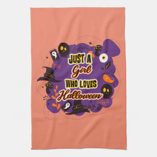 Alleen een meisje dat van Halloween houdt Theedoek