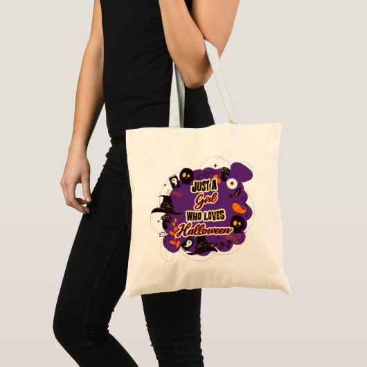 Alleen een meisje dat van Halloween houdt Tote Bag (Voorkant (product))