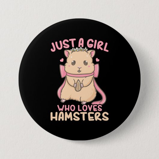 Alleen een meisje dat van Hamsters houdt Ronde Button 7,6 Cm (Voorkant)