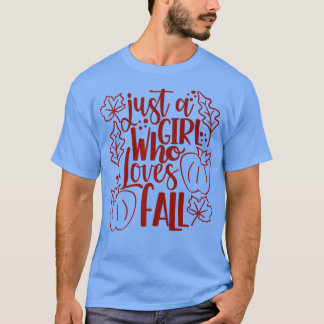 Alleen een meisje dat van Herfst houdt, pompoenen, T-shirt