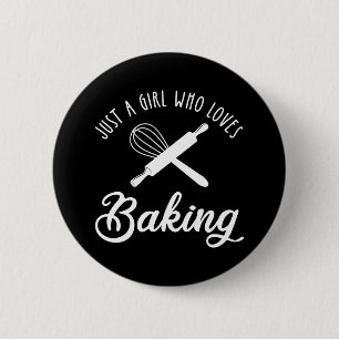 Alleen een meisje dat van het baken houdt ronde button 5,7 cm