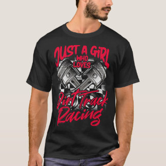 Alleen een meisje dat van het vuile spoor met raci t-shirt