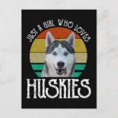 Alleen een meisje dat van Huskies houdt Briefkaart (Voorkant)