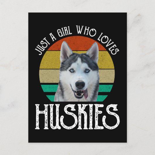 Alleen een meisje dat van Huskies houdt Briefkaart (Voorkant)