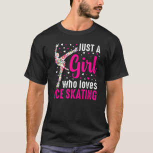 Alleen een meisje dat van ijsschaatser houdt t-shirt