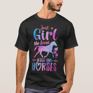 Alleen een meisje dat van Jezus Paarden houdt die T-shirt