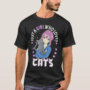Alleen een meisje dat van katten houdt voor vrouwe t-shirt