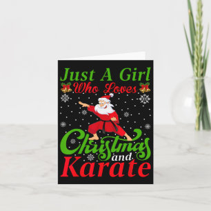 Alleen een meisje dat van Kerstmis houdt en kerstm Kaart