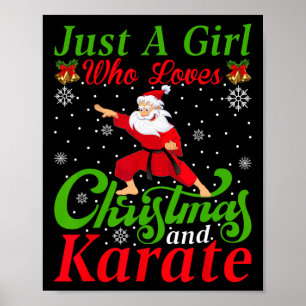 Alleen een meisje dat van Kerstmis houdt en kerstm Poster