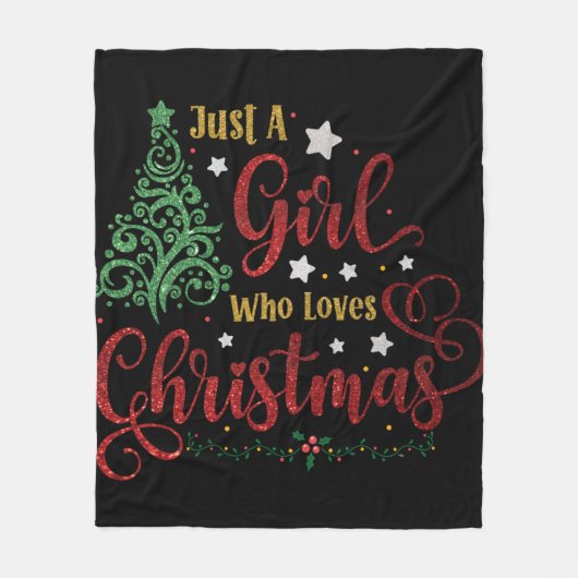 Alleen een meisje dat van Kerstmis houdt Fleece Deken (Voorkant)