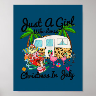 Alleen een meisje dat van Kerstmis houdt in de cam Poster