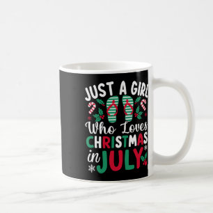 Alleen een meisje dat van Kerstmis houdt in de zom Koffiemok