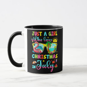 Alleen een meisje dat van Kerstmis houdt in de zom Mok